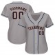 Custom Gray Navy-Orange Baseball Jersey