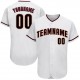 Custom White Black-Crimson Authentic Baseball Jersey