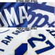 Custom White Navy-Powder Blue Baseball Jersey