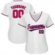 Custom White Red-Navy Baseball Jersey