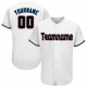 Custom White Black-Orange Baseball Jersey