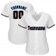 Custom White Black-Orange Baseball Jersey