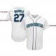 Custom White Navy-Aqua Baseball Jersey