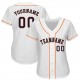 Custom White Navy-Orange Baseball Jersey